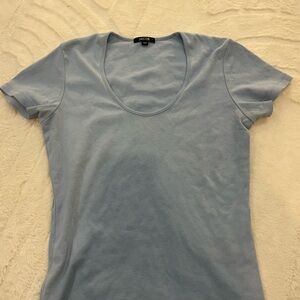 Baby blue scoop neck shirt. size m